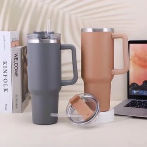 Stainless Steel 40oz Bear Cup Mug insulated tumblers with lids with Handle, Lid, and Straw - Perfect for Coffee, Car, Camp - SS1221