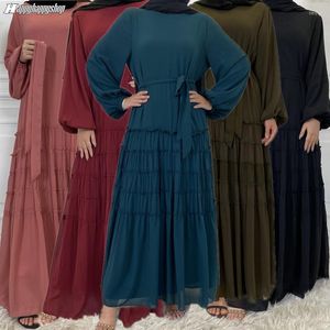 Ubranie etniczne sukienki wiosenne muzułmańskie islamskie kobiety z długim rękawem Abaya Arab Arab Lose szata Ramadan Suknia Turcja Kaftan Panie