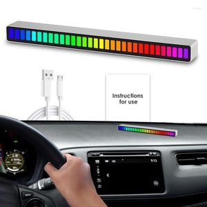 Juldekorationer trådlöst ljudaktiverad RGB Light Bar LED -ljusfält för sovrum färgglad röst omgivning med 8 lägen