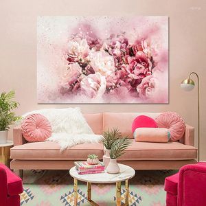 Paintings Modern Abstract Watercolor Flowers Oil Painting On Canvas Posters And Prints Pink Peony Wall Art Picture For Living Room Decor