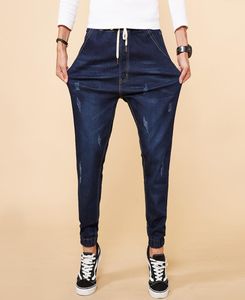 6xl 7xl 8xl Big Size Stretch Men039S Jeans Chinese stijl Elastische taille Harem broek Blue Casual Divered Denim Trousers1060079