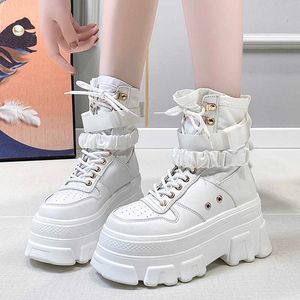 Boots Green Punk Thick Sole Biker Women's Fall Winter Gothic Shoes Ankle Strap Botas Mujer 221213