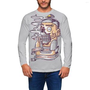 Herren-T-Shirts Herren-dünne langärmelige T-Shirt Herbst Plus Size Bottoming Shirt Trend All-Match Fat Belly Cover Top