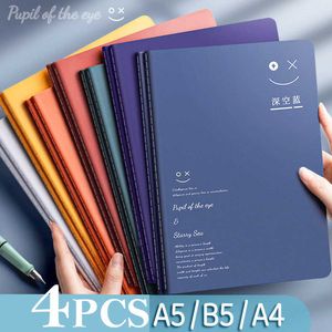 4PCS Student Car Line A4 A5 B5 Notebook Ins Wind Mały świeży duży notatnik literacki styl retro grubość