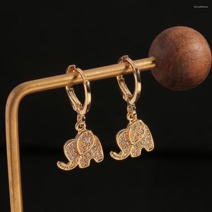 Dangle Earrings 2022 Fashion Jewelry Source Copper Micro-inlaid Zircon Tree Of Life Elephant Women's Accessories Holiday Gifts