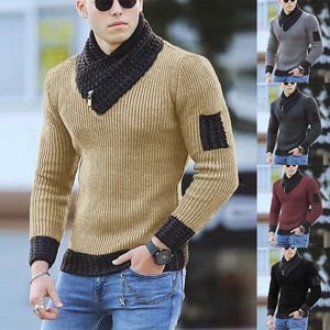 QNPQYX Autunno New Street Uomo Pullover Cuciture Casual Maglioni Lavorati A Maglia Maglione Dolcevita Moda Impiombato Abbigliamento Uomo Hip Hop