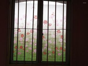 Window Stickers PVC Privacy Frosted Opaque Stained Home Decorative Bedroom Bathroom Glass Film Treatments W 90cm X L 300cm Flower