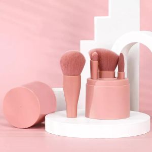 Portable Makeup Brushes and tub mini make up Brush cosmetic Powder Foundation Contour Eye Shadow Nose Detail brush Tool