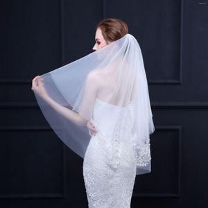 Bridal Veils Lovely Lace Short Two Layers Elegant Wedding For Bride Cosplay Costume With Hair Comb Accessories