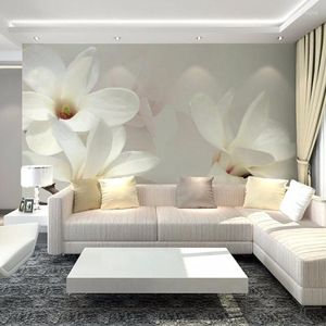 Papéis de parede Cenário personalizado de papel de parede 3D para paredes Magnolia Padrão de pintura mural TV Decoração de origem da casa