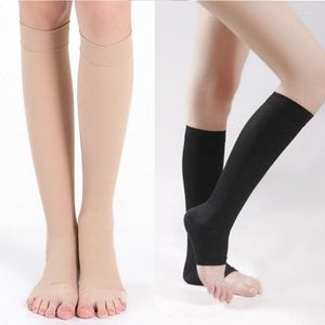 Men's Socks Knee High Open Toe Unisex Compression Women Men Leg Fatigue Relief