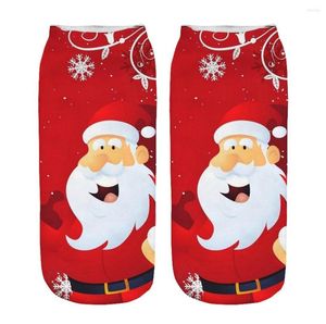 Heren sokken dames vrouwelijk thermisch warme cartoon santa herten sockcasual werk zakelijk 3d kerst elanden printing medium sport