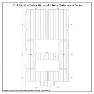 2017 Carolina Yachts Skimmer 21 Swim Platform Cockpit Boat EVA Teak Deck Floor