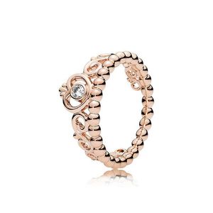 An￩is de casamento 925 Sterling Sier My Princess Packable Ring Set Caixa original para Pandora Women CZ Diamond Crown 18K Rose Gold Drop De Dhxxc