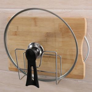 Kitchen Storage Punch-Free Pot Lid Rack Double Layer Pan Cover Cutting Board Shelf Space Saving Household Wall Mounted Organizer