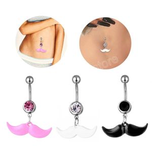 Mulheres moda piercing color color Belly Belly Navel Ring Dangle Personalidade Acess￳rios para j￳ias corporais