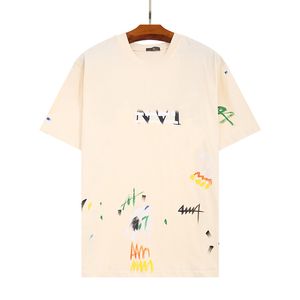 T-shirty 227 gal en lawin męskie designer T-koszulka Casual Man Damskie koszulki Ręcznie malowane atrament listy graffiti luźne krótkie rękawo