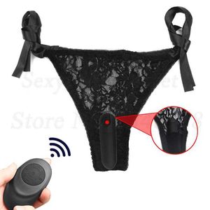 Skönhetsartiklar Sexig butik Remote Control Lace Panty Mini Vibrator Toys For Women Strap On Underwear Clitoral Invisible Vibrating Bullet Eggs.