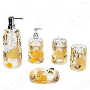 Badzubehör-Set, Kreativität, schwimmende Blume, Acryl, Badezimmer-Accessoires, nordischer moderner Haushalt, Toilette, Zahnbürstenhalter, Seifenschale, Zuhause