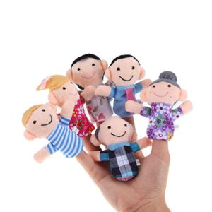 6 -częściowe rodzinne mermbers palce Puppets Opowiedz historię dzieciom dzieci