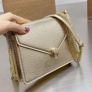 Designer Women Serpentine Shoulder Bag Luxurys Designers Bags Italy Brand Golden Snakehead Lock Flap Handbags Snake Skin Genuine L274p