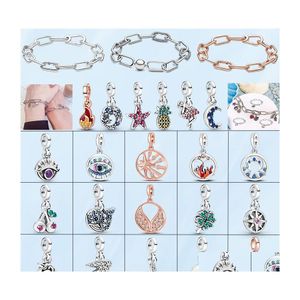 Очаровательные браслеты 925 Стерлинги Sier Me Series Bracelet Bracelet Women Женщины DIY Ювелирные аксессуары подарки подарки доставка Dhytg