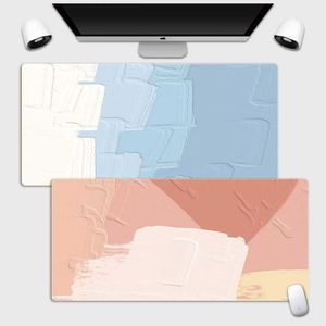 Mouse Pad Cartoon Oil Painting Gradient Girl Super Large Lock Game Computer Keyboard Anti Slip Table Desk Mats