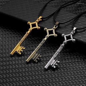 Colares de pingentes ataque de anime no colar de titã eren key shingeki no kyojin charme corda de corda acessórios de jóias vintage para homens cosplay