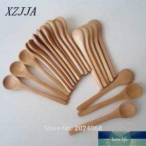 20pcs /Lot 5inch Wooden Spoon Ecofriendly Japan Tableware Soup Scoop Coffee Honey Tea Round Head Spoon Stirrer