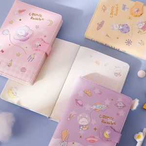 Notebook Cute Rabbit Magnetic Buckle Book Small Fresh and Thick Diary Student Color Page Girl Heart Hand Kawaii