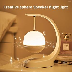 مصابيح طاولة مصباح LED Bluetooth مكبر صوت 1800mAh دراسة ليلية لاسلكية لمكتب غرفة المعيشة بجانب السرير