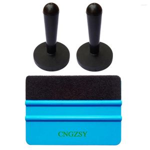 Car Wash Solutions 2pcs Gripper Magnetic Holder Vinyl Tools 1pc Blue Felt Plastic 4 Inch Squeegee Carbon Fiber Sticker Wrap Tool Set K16