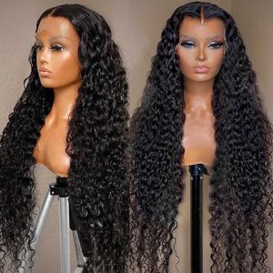 Spetsspår 13x4 Deep Wave Frontal 30 tum HD Transparent brasiliansk 13x6 Curly Human Hair 360 Water Front for Women 221216