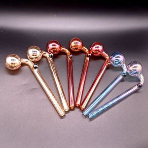 Tubi di fumo curvi colorati Bruciatore a nafta Cucchiaio a mano Riciclatore d'acqua Bong Bubbler Shisha Narghilè