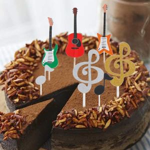 Festliga leveranser 60 datorer musik anteckningar cupcake toppers gitarr rock cake dekorera fest födelsedag bröllop dekor