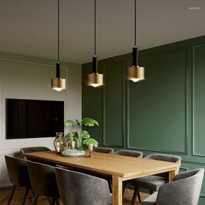 Подвесные лампы Nordic Modern Simple Copper Restaurant Restaurant Art Chandelier Bar Одиночная веревка веревка гостиная