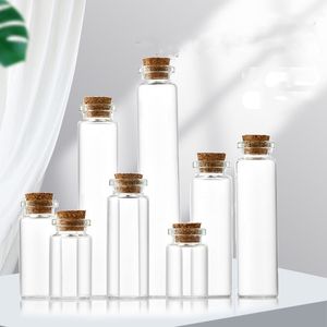 Małe szklane butelki z mini słoiki z korka z pokrywkami do DIY rzemieślnicze uprzejmy ślubne
