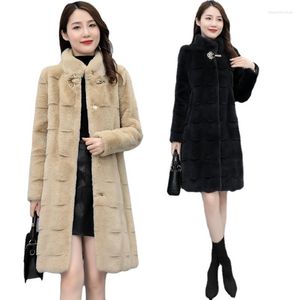 Women's Fur S-9XL Fashion Women Winter Clothing Plus Size High Imitation Long Mink Coat