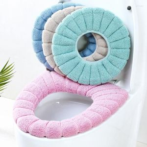 Tuvalet koltuk kapakları O tipi kapak mat yıkanabilir yumuşak sıcak kapak yastık pedi banyo aksesuarları komodin standart boyutu