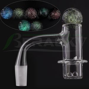 Beracky Full Weld Halo Fumando Quartzo Banger Com Vidro Dichro Mármore Terp Pérolas 20mmOD Masculino Feminino Unhas De Quartzo Sem Costura Para Bongs De Água Dab Rigs Pipes