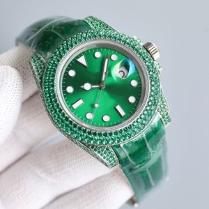 手作りのダイヤモンドメンズウォッチ自動メカニカル3135ウォッチ40mmラミナスサファイア女性腕時計