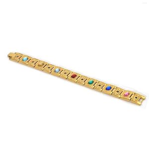 Link Bracelets Colorful Magnet Bracelet Weight Loss Lightweight Therapy Inlaid With Ochre For Couples