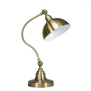 Tischlampen, Home Office, LED-Schreibtischlampe, Arbeitszimmer, Arbeit, Leselampe, amerikanischer Stil, Vintage, E27, rustikales Gold