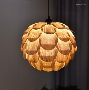 Lampy wiszące w stylu Azji Południowo -Wschodniej Drewniane żyrandol El Bar Restauracja sypialnia lampa salonu Kreatywne Chińskie