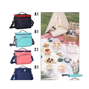 Borse portaoggetti Insated Thermal Cooler Lunch Box Bag For Work Picnic Car Ice Pack Buns Drop Delivery Home Garden Housekee Organization Dhkth