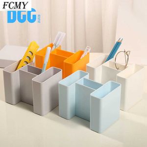 Multifunctional Plastic Pen Holder Desk Organizer Cosmetic Storage Box Desktop Drawer Office Accessories