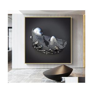 Pinturas modernas metal figura est￡tua arte de arte pintando pintura de beb￪ scpture Poster impress￣o para a sala de estar decora￧￣o de casa interior dhki4