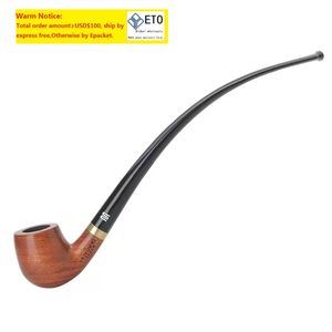 Churchwarden Long Rosewood Reading Smoking Metal Ring 3mm Filter Tobacco Cleaners Pipe