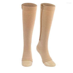 Ankle Support Compression Zipper Socks High Leg Sports Durable And Comfortable Open Toe Knee Fitness Accessory