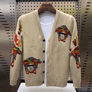 Дизайнерский мужской свитер модный кардиган Жаккард Дух Парень Личность All-Match Sweater